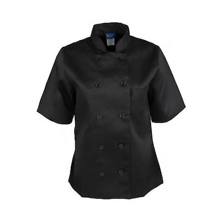 KNG XL Women's Black Short Sleeve Chef Coat 1875XL